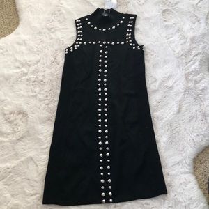 NWT INC BLACK STUDDED  KNIT DRESS